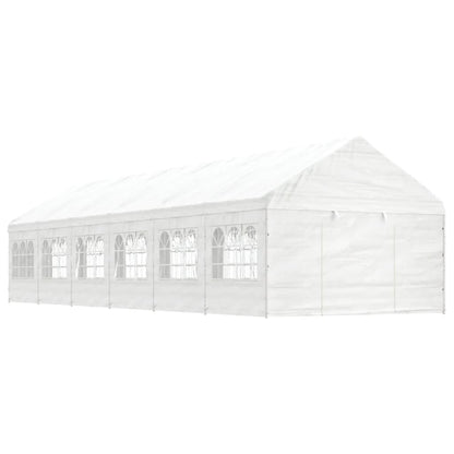 Pavillon Mit Dach Weiß 20,07X4,08X3,22 M Polyethylen