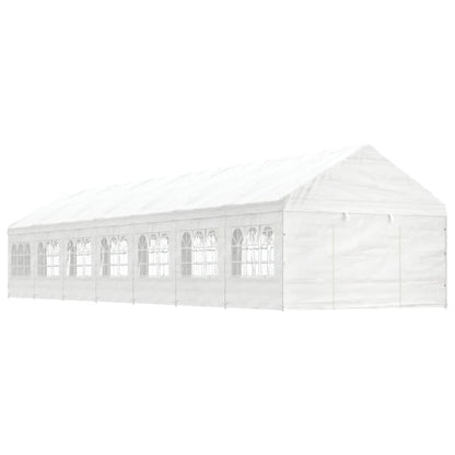 Pavillon Mit Dach Weiß 20,07X4,08X3,22 M Polyethylen