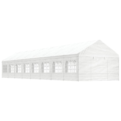 Pavillon Mit Dach Weiß 20,07X4,08X3,22 M Polyethylen
