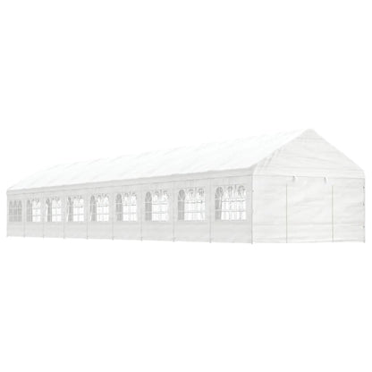 Pavillon Mit Dach Weiß 20,07X4,08X3,22 M Polyethylen