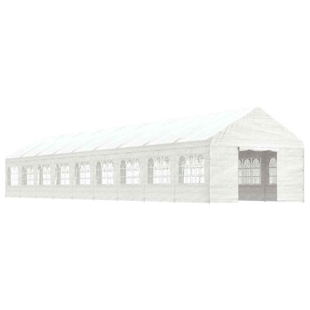 Pavillon Mit Dach Weiß 20,07X4,08X3,22 M Polyethylen