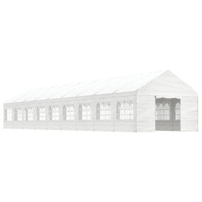 Pavillon Mit Dach Weiß 20,07X4,08X3,22 M Polyethylen