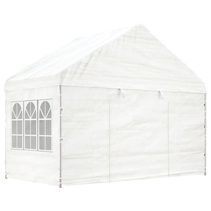 Pavillon Mit Dach Weiß 20,07X4,08X3,22 M Polyethylen