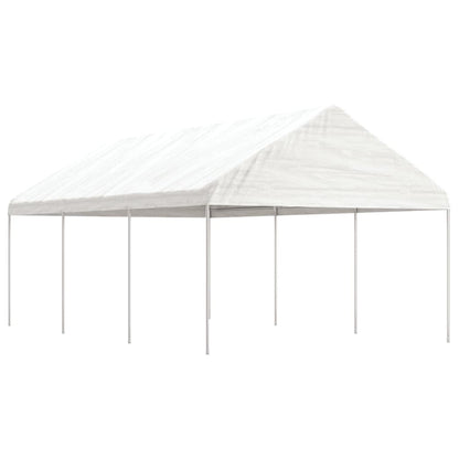 Pavillon Mit Dach Weiß 4,08X2,23X3,22 M Polyethylen