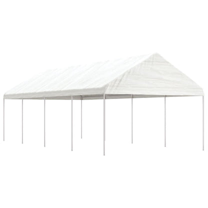 Pavillon Mit Dach Weiß 4,08X2,23X3,22 M Polyethylen