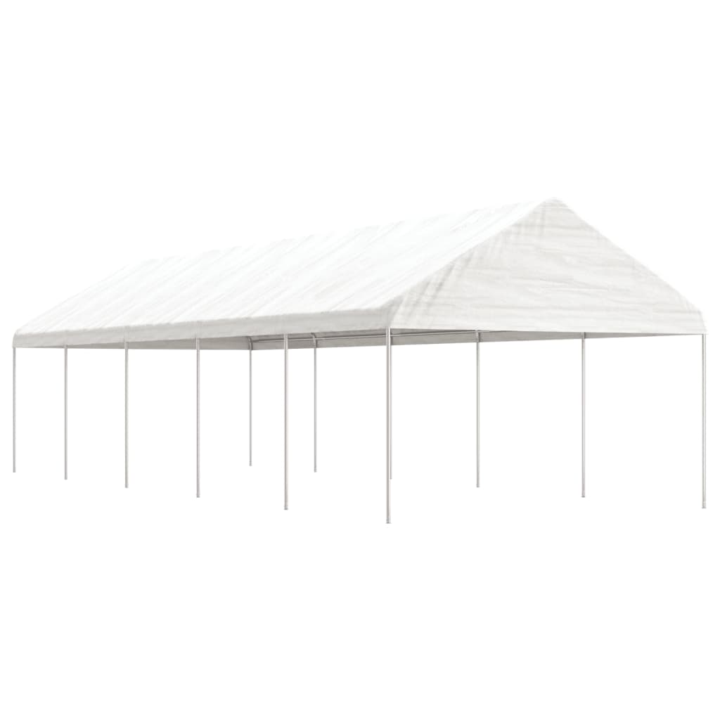 Pavillon Mit Dach Weiß 4,08X2,23X3,22 M Polyethylen