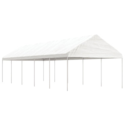 Pavillon Mit Dach Weiß 4,08X2,23X3,22 M Polyethylen