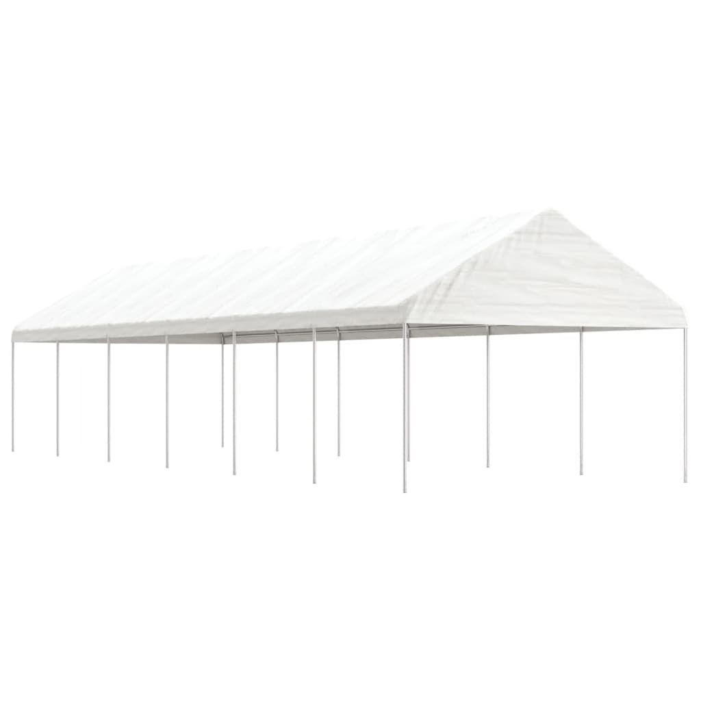 Pavillon Mit Dach Weiß 4,08X2,23X3,22 M Polyethylen