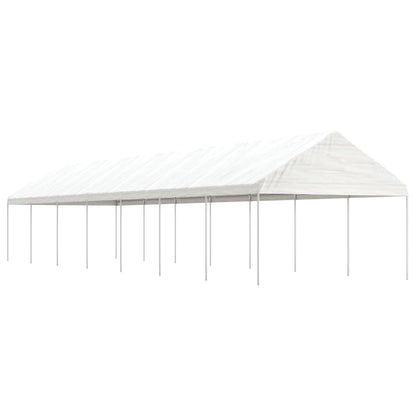 Pavillon Mit Dach Weiß 4,08X2,23X3,22 M Polyethylen