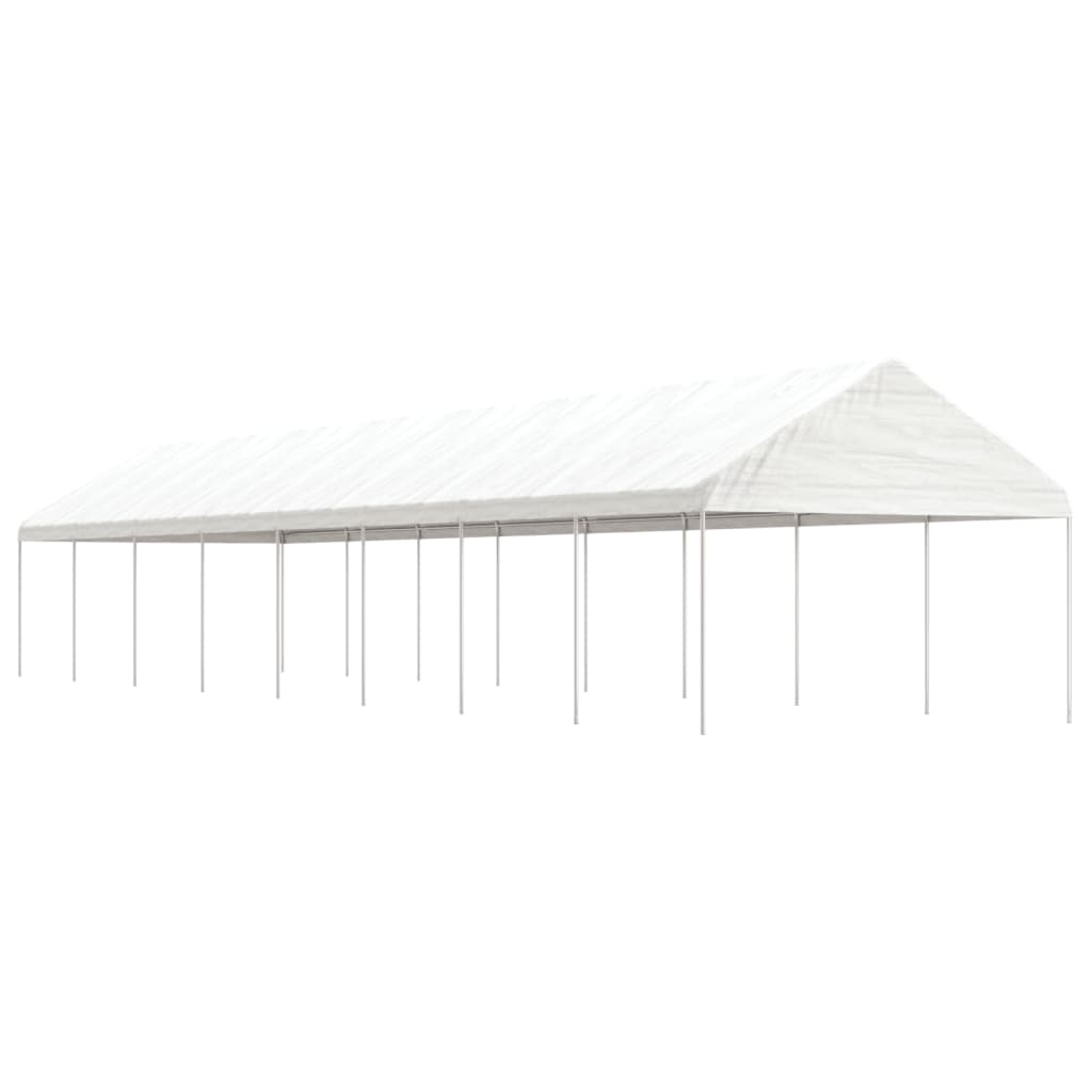 Pavillon Mit Dach Weiß 4,08X2,23X3,22 M Polyethylen