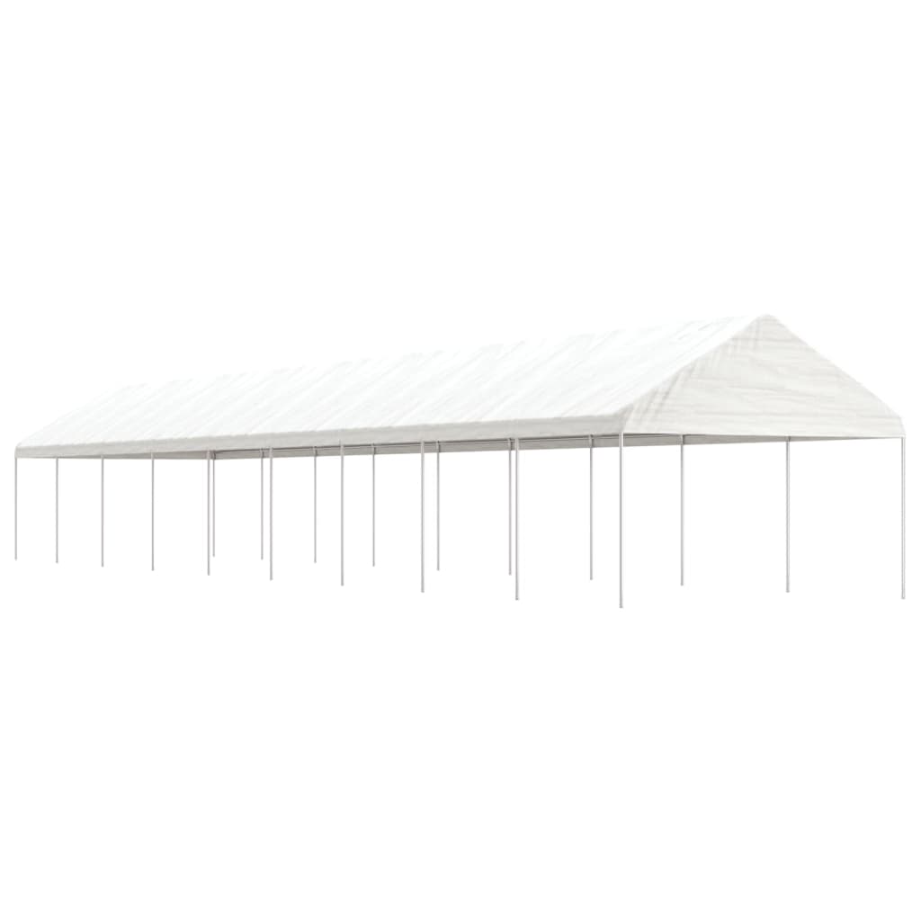Pavillon Mit Dach Weiß 4,08X2,23X3,22 M Polyethylen