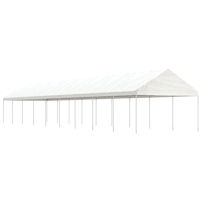 Pavillon Mit Dach Weiß 4,08X2,23X3,22 M Polyethylen