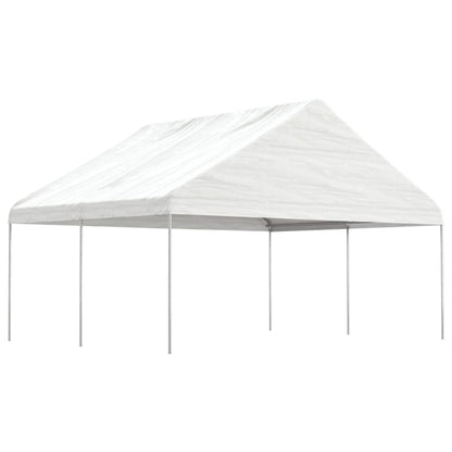 Pavillon Mit Dach Weiß 5,88X2,23X3,75 M Polyethylen