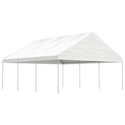 Pavillon Mit Dach Weiß 5,88X2,23X3,75 M Polyethylen