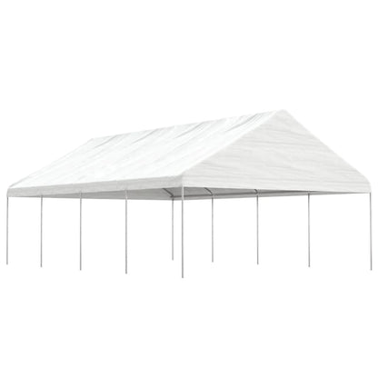 Pavillon Mit Dach Weiß 5,88X2,23X3,75 M Polyethylen