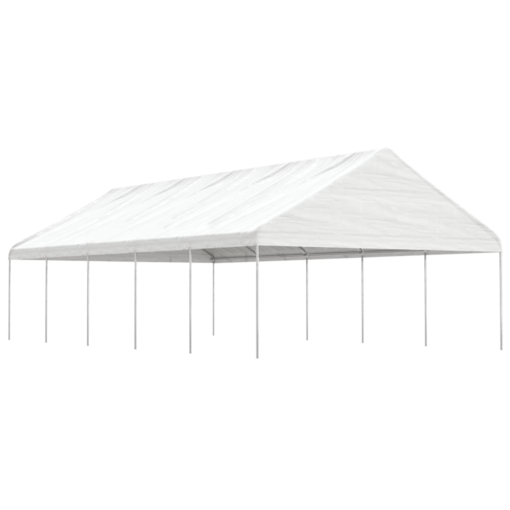 Pavillon Mit Dach Weiß 5,88X2,23X3,75 M Polyethylen