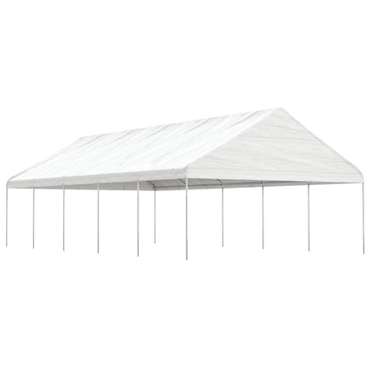 Pavillon Mit Dach Weiß 5,88X2,23X3,75 M Polyethylen