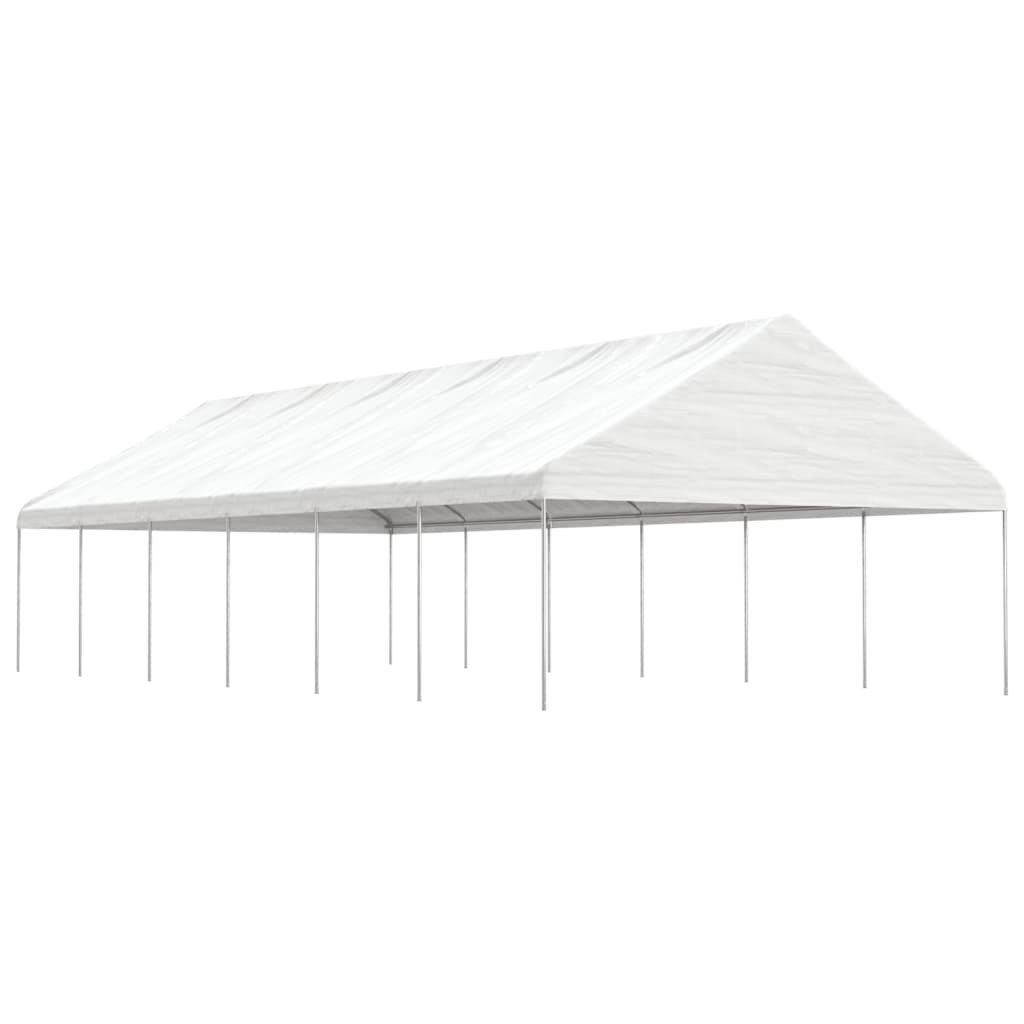 Pavillon Mit Dach Weiß 5,88X2,23X3,75 M Polyethylen