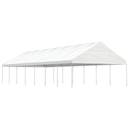 Pavillon Mit Dach Weiß 5,88X2,23X3,75 M Polyethylen