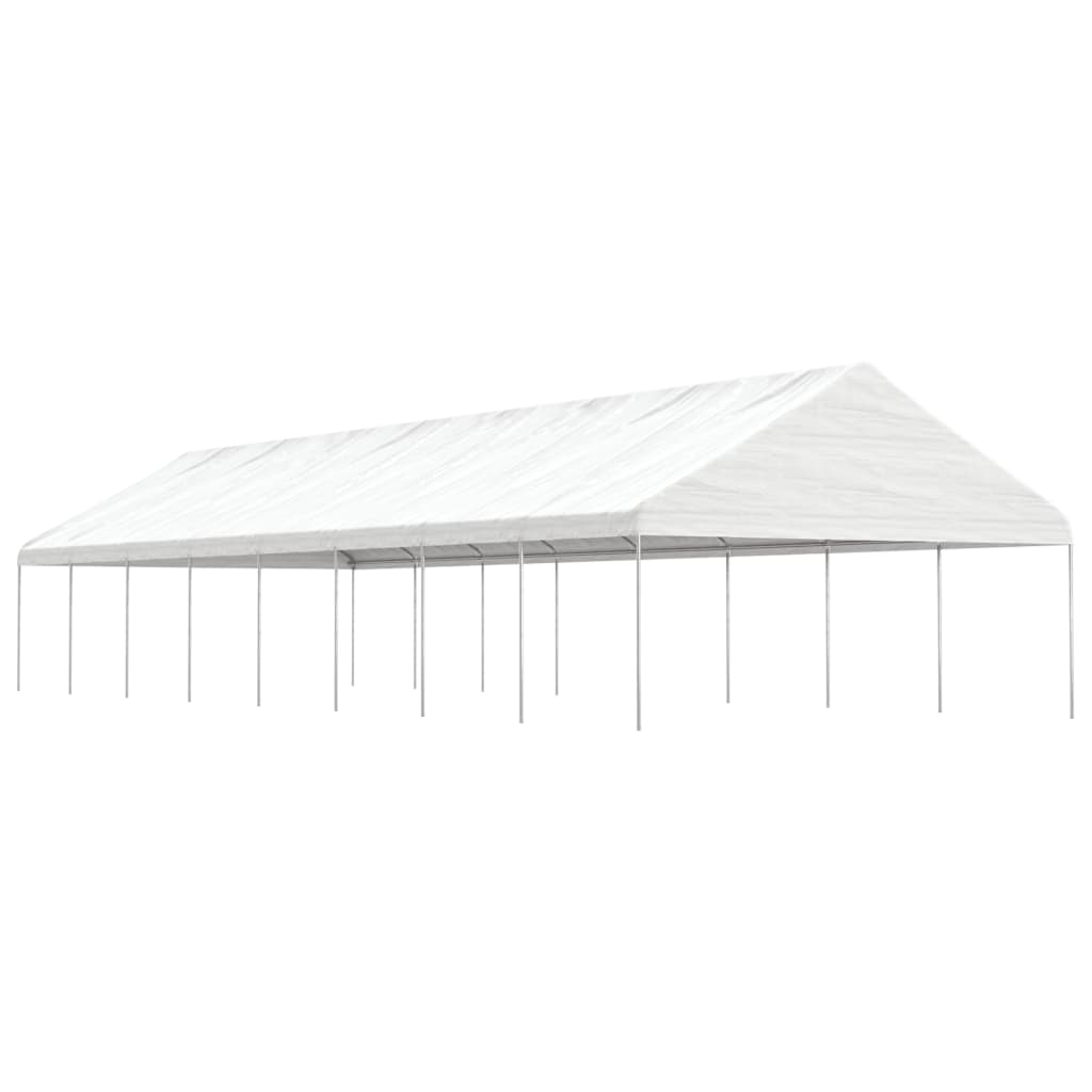 Pavillon Mit Dach Weiß 5,88X2,23X3,75 M Polyethylen
