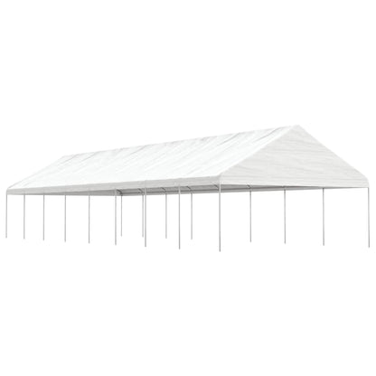 Pavillon Mit Dach Weiß 5,88X2,23X3,75 M Polyethylen