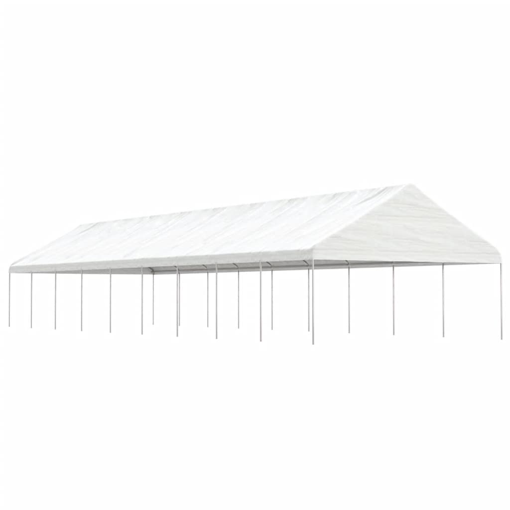 Pavillon Mit Dach Weiß 5,88X2,23X3,75 M Polyethylen