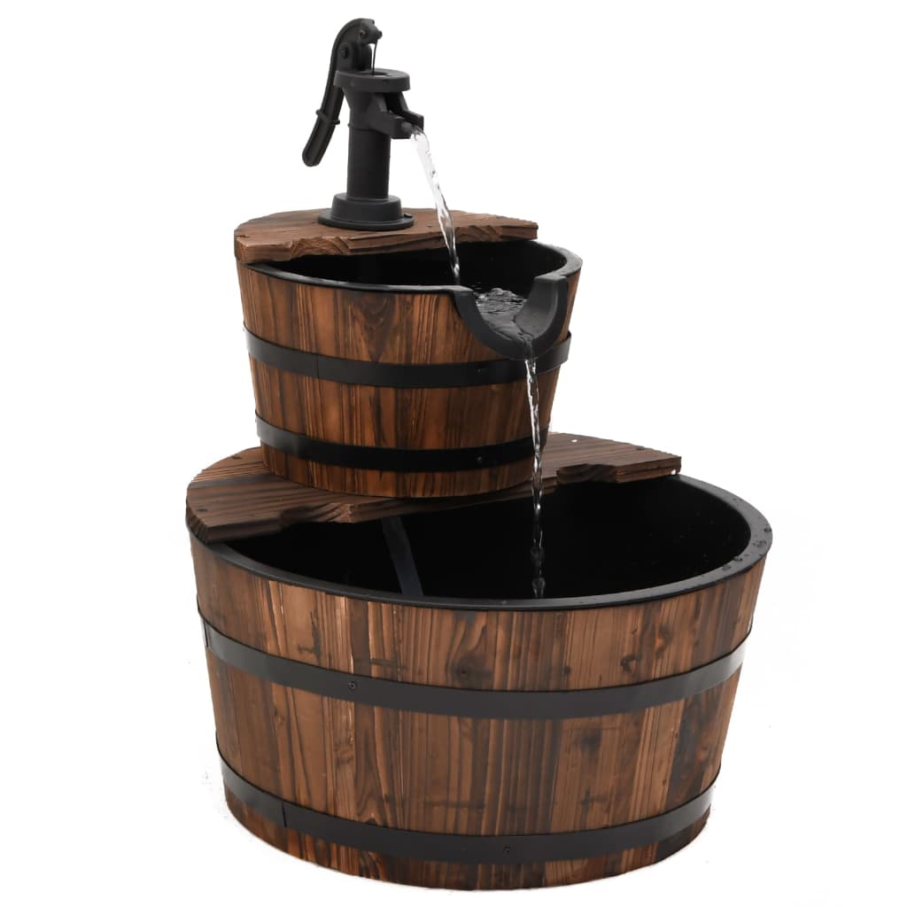 Gartenbrunnen Mit Pumpe 44,5X44,5X58 Cm Massivholz Tanne