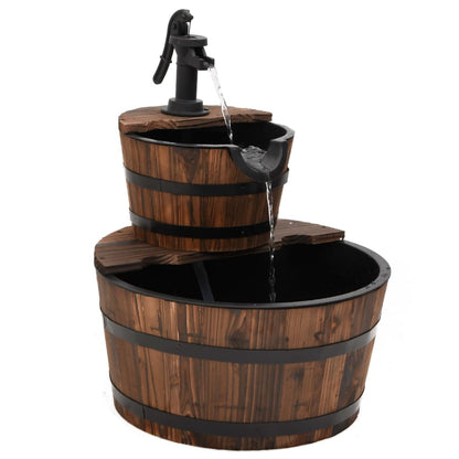 Gartenbrunnen Mit Pumpe 44,5X44,5X58 Cm Massivholz Tanne