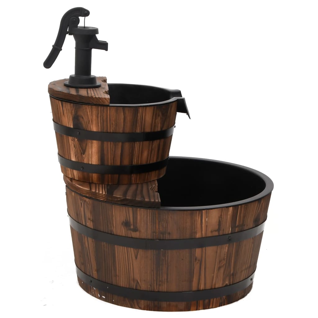 Gartenbrunnen Mit Pumpe 44,5X44,5X58 Cm Massivholz Tanne