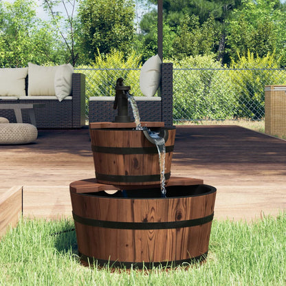 Gartenbrunnen Mit Pumpe 44,5X44,5X58 Cm Massivholz Tanne