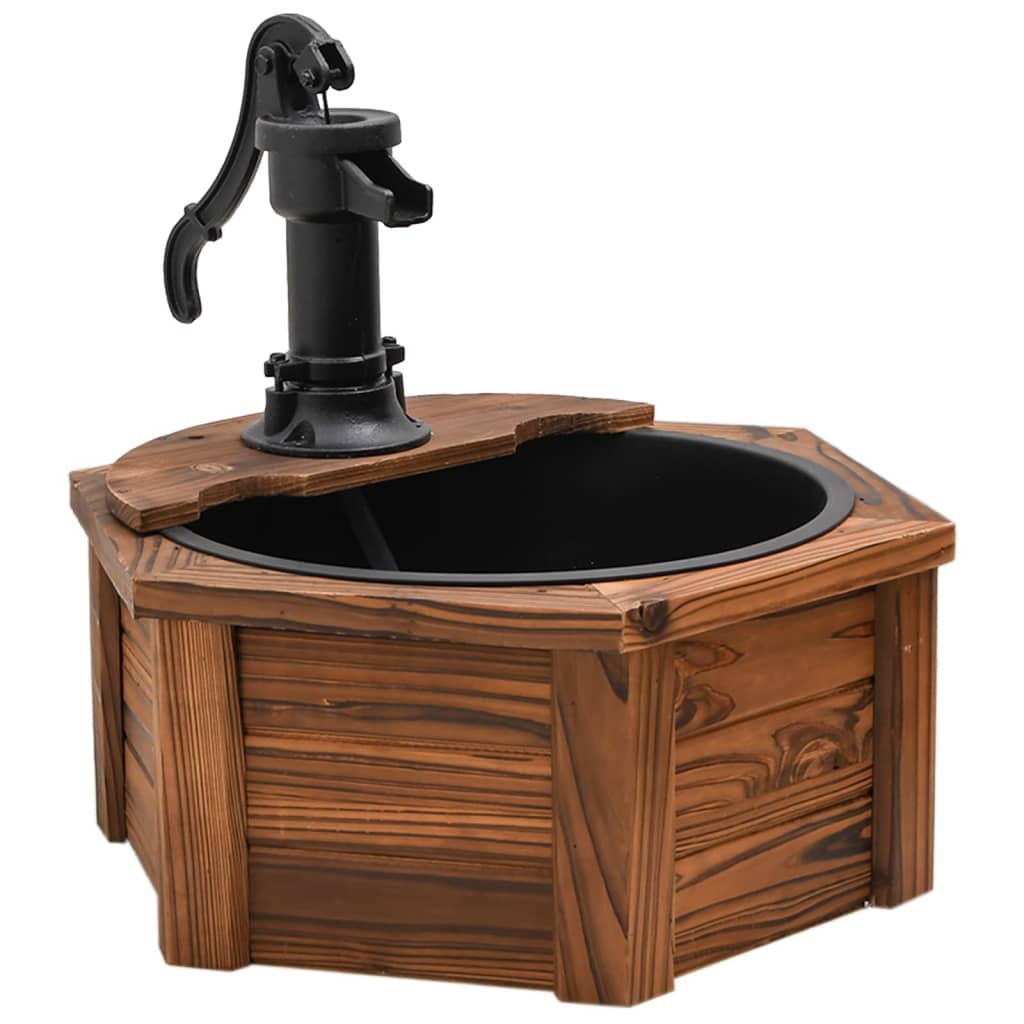 Gartenbrunnen Mit Pumpe 57X57X53 Cm Massivholz Tanne