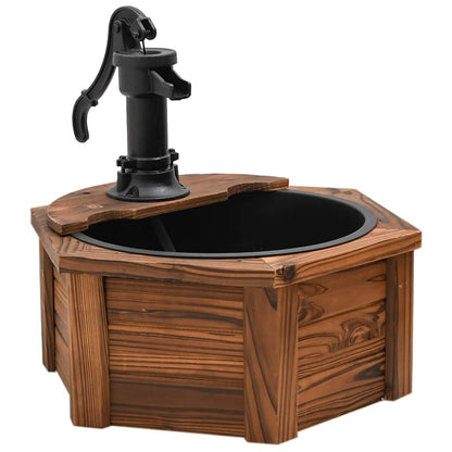 Gartenbrunnen Mit Pumpe 57X57X53 Cm Massivholz Tanne