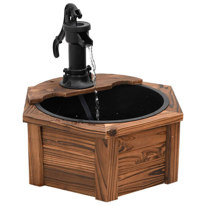 Gartenbrunnen Mit Pumpe 57X57X53 Cm Massivholz Tanne