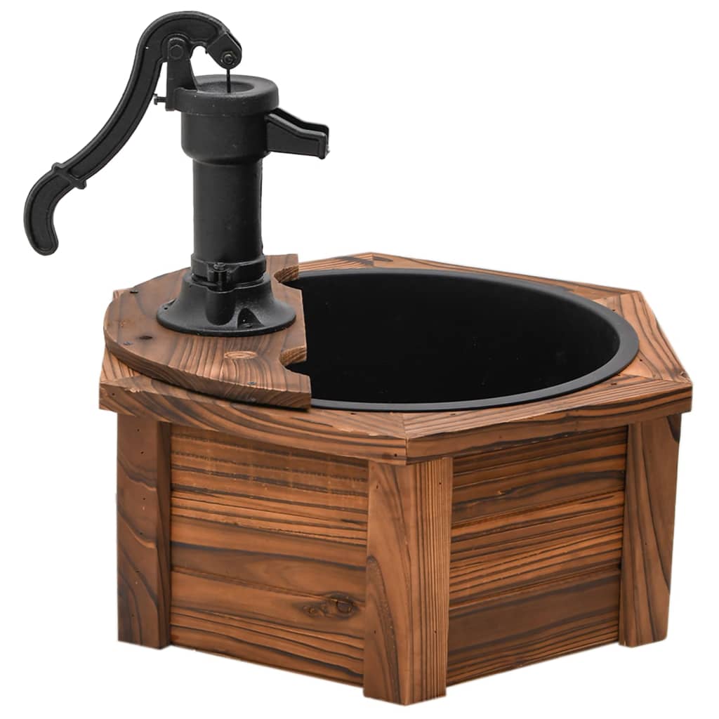 Gartenbrunnen Mit Pumpe 57X57X53 Cm Massivholz Tanne