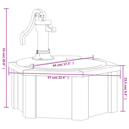 Gartenbrunnen Mit Pumpe 57X57X53 Cm Massivholz Tanne