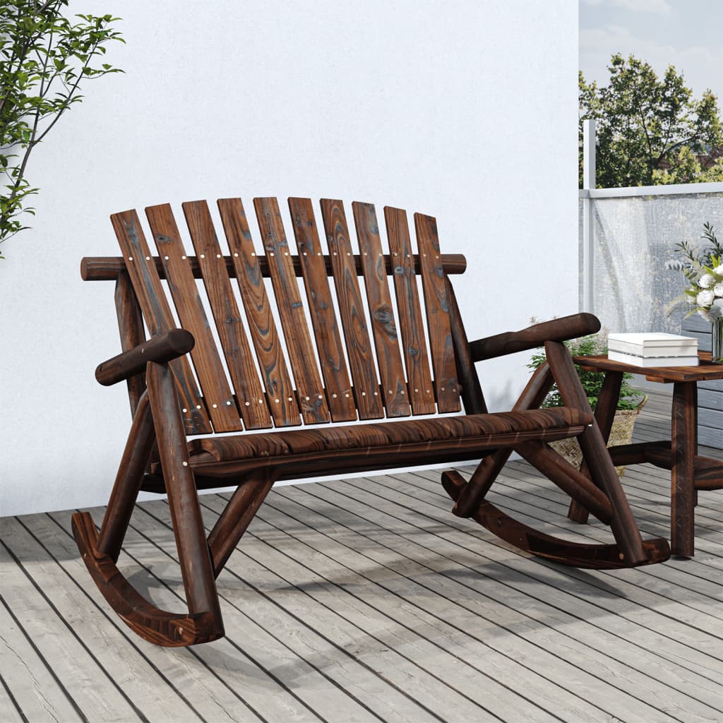 Garten-Schaukelbank 2-Sitzer 123X96X102 Cm Massivholz Fichte