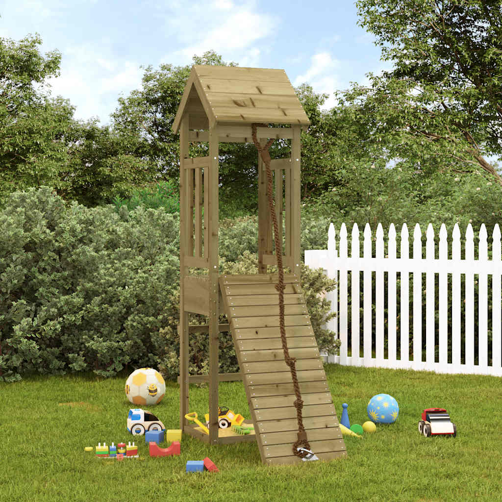 Spielturm Mit Kletterwand Imprägniertes Kiefernholz