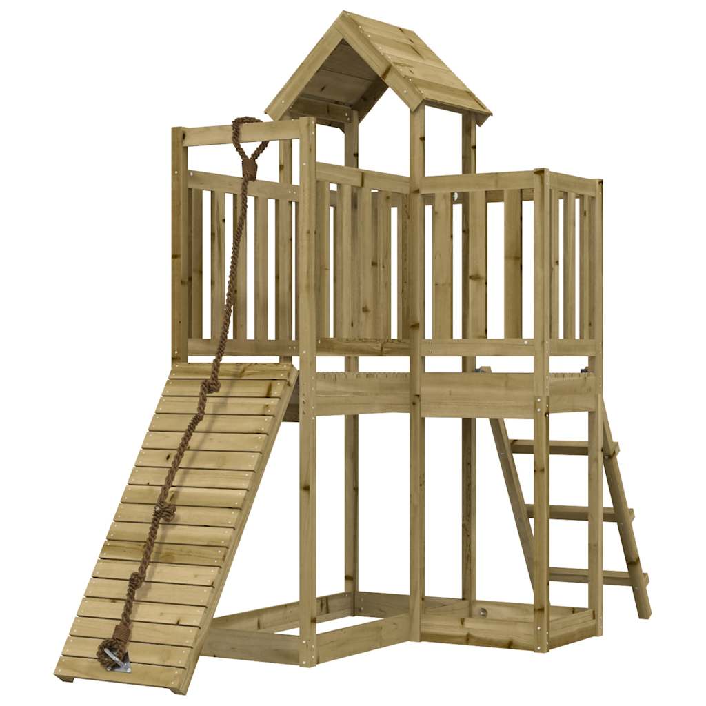 Spielturm Mit Kletterwand Imprägniertes Kiefernholz