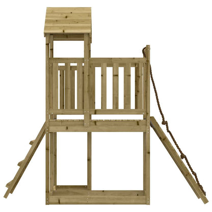 Spielturm Mit Kletterwand Imprägniertes Kiefernholz