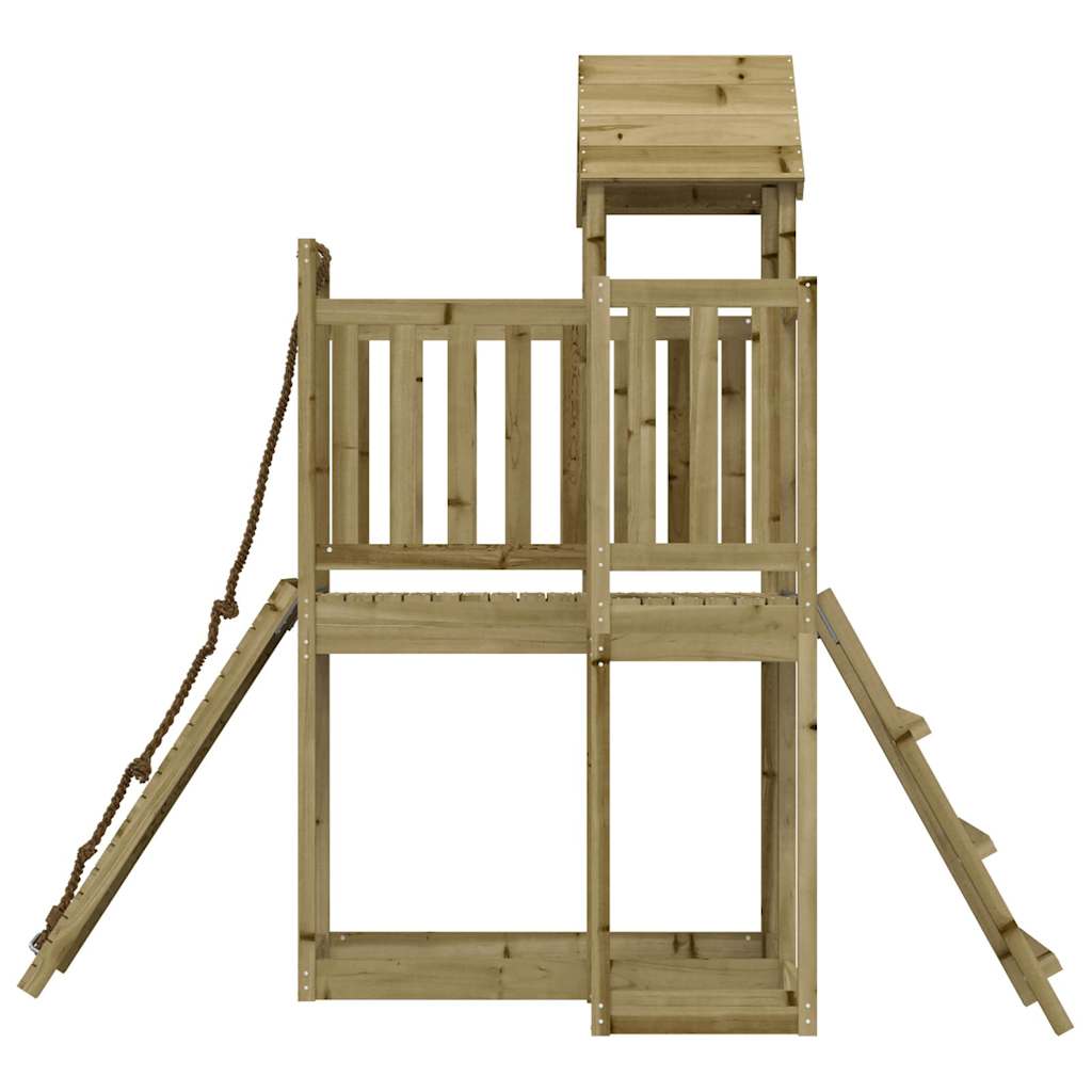 Spielturm Mit Kletterwand Imprägniertes Kiefernholz