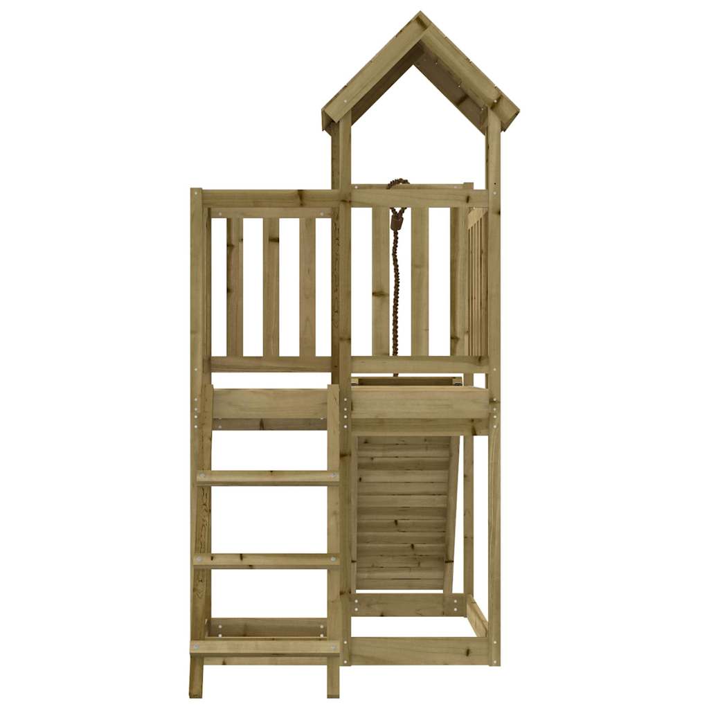 Spielturm Mit Kletterwand Imprägniertes Kiefernholz