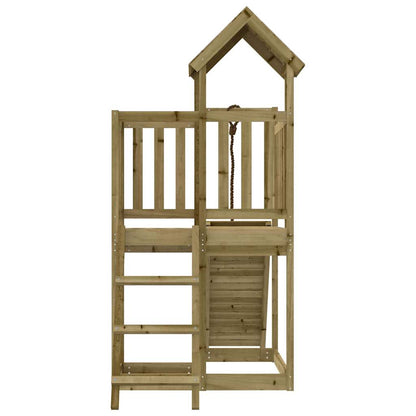Spielturm Mit Kletterwand Imprägniertes Kiefernholz