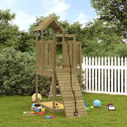 Spielturm Mit Kletterwand Imprägniertes Kiefernholz