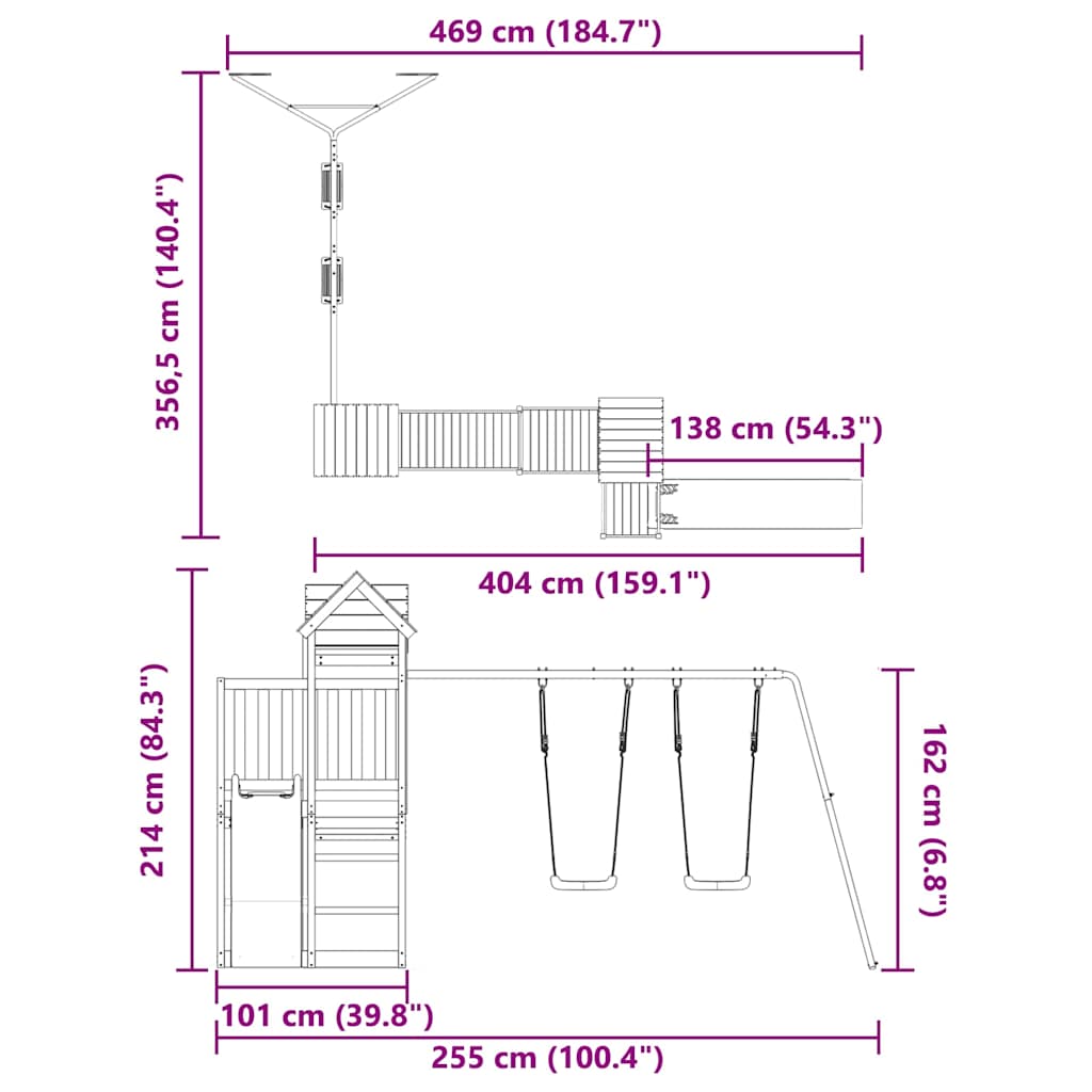 Spielturm Massivholz Douglasie