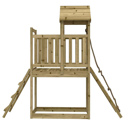 Spielturm Mit Kletterwand Imprägniertes Kiefernholz