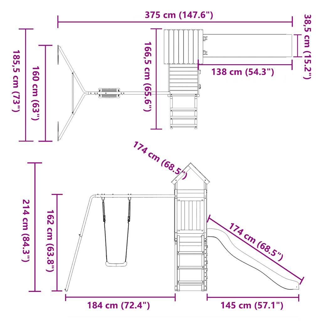 Spielturm Imprägniertes Kiefernholz