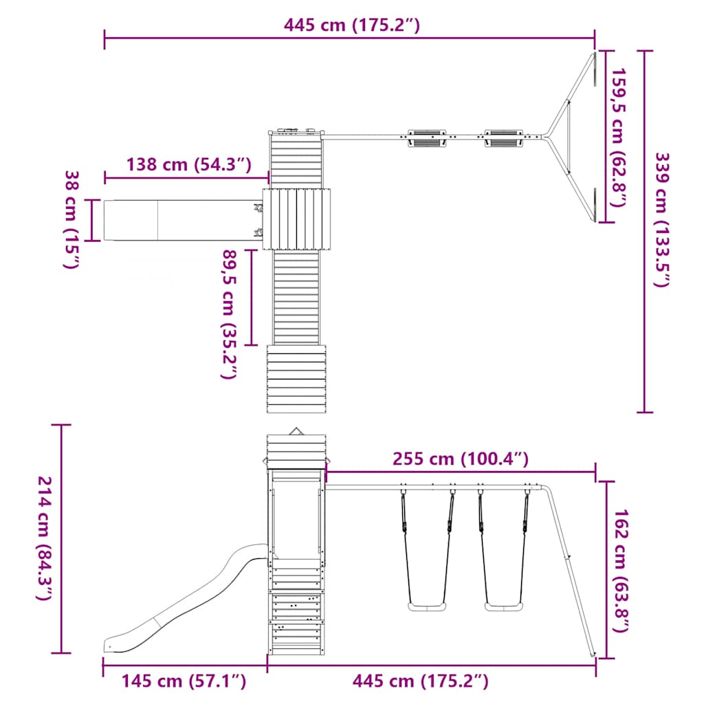 Spielturm Massivholz Douglasie