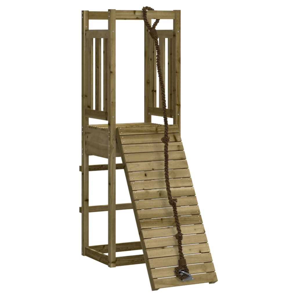 Spielturm Mit Kletterwand Imprägniertes Kiefernholz