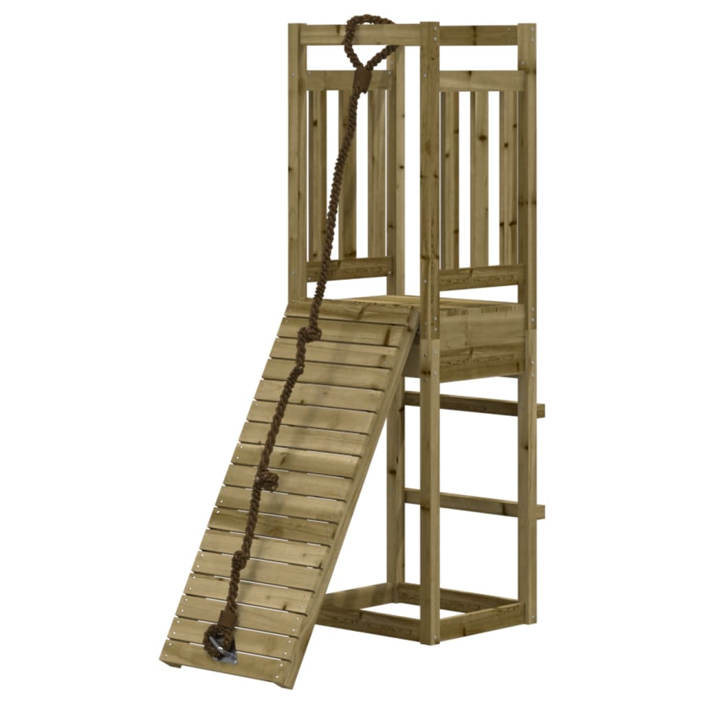 Spielturm Mit Kletterwand Imprägniertes Kiefernholz