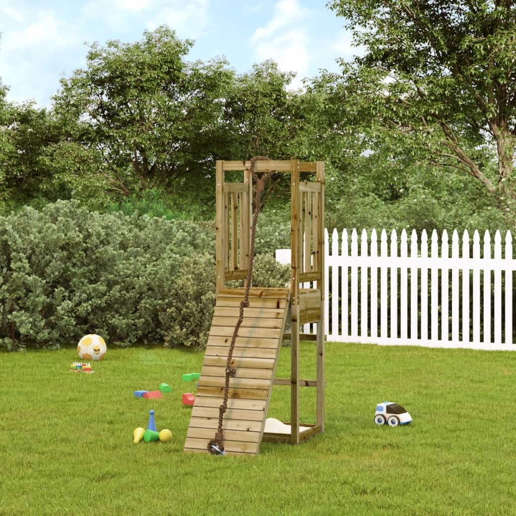 Spielturm Mit Kletterwand Imprägniertes Kiefernholz